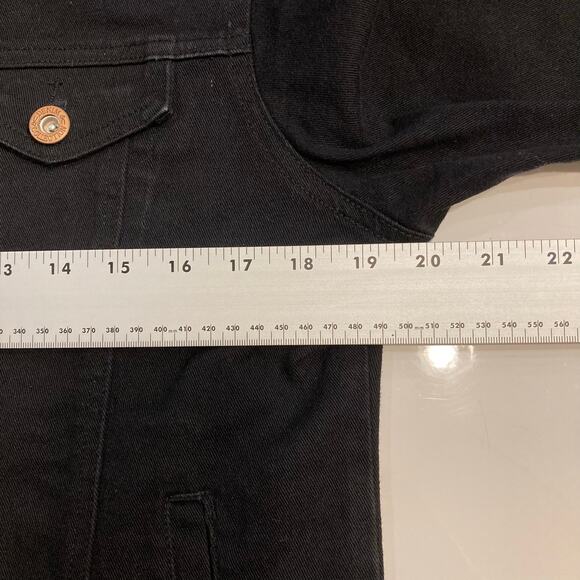 CI SONO Jacket Women L Black Denim 4 Pockets Button Up Long-Sleeve Cotton - Picture 7 of 9